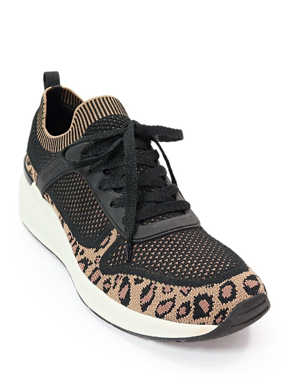 Skechers Women's Billion Leopard Lady Sneaker Wedge Heel Vegan Comfort Shoe 8.5